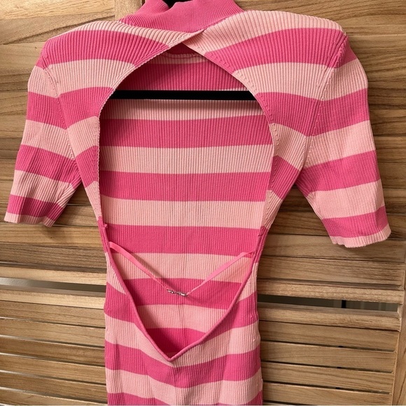 Nana Jacqueline Madeline Knit Stripes Open Back Dress size M - Picture 9 of 10